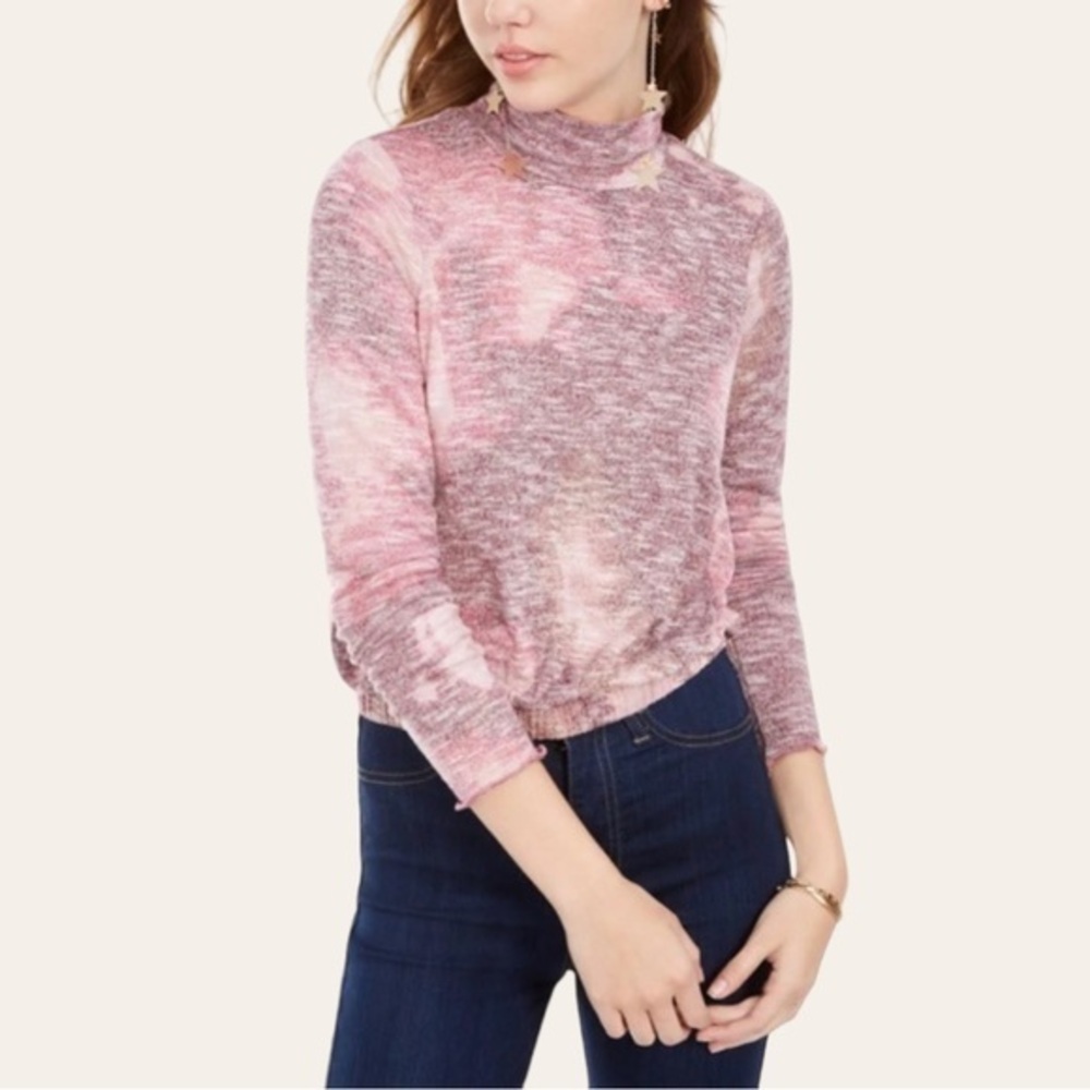Love, Fire Juniors Plush Tie Dye Turtleneck Top Purple 💕